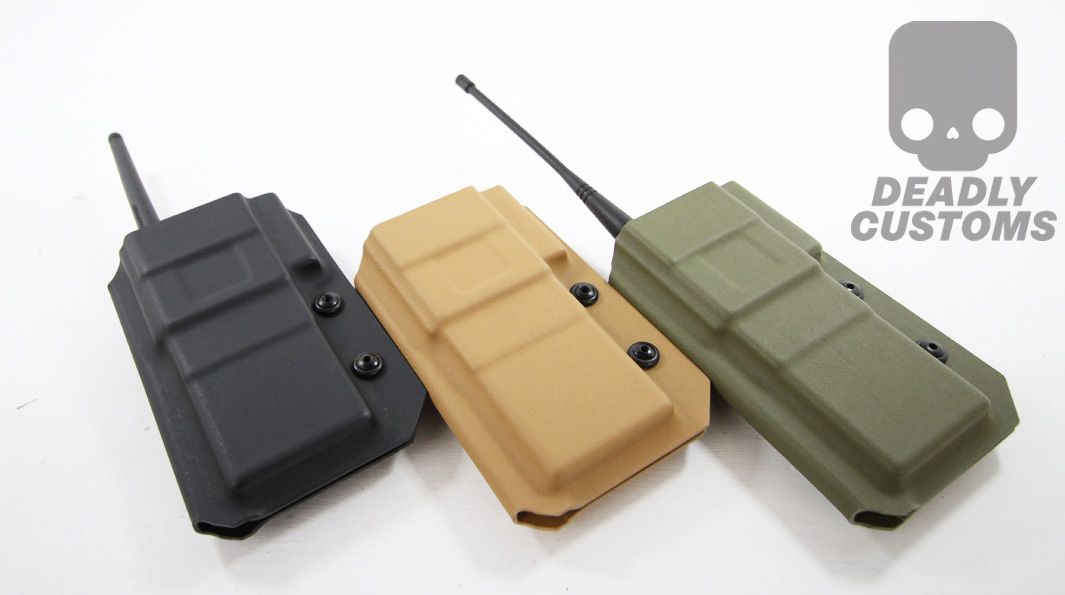 e3ac8a9886d284c5ee834469949cbd82.IMG_3378-1.jpg Baofeng UV5R Extended Battery Radio Kydex Holster Deadly Customs - Image 1